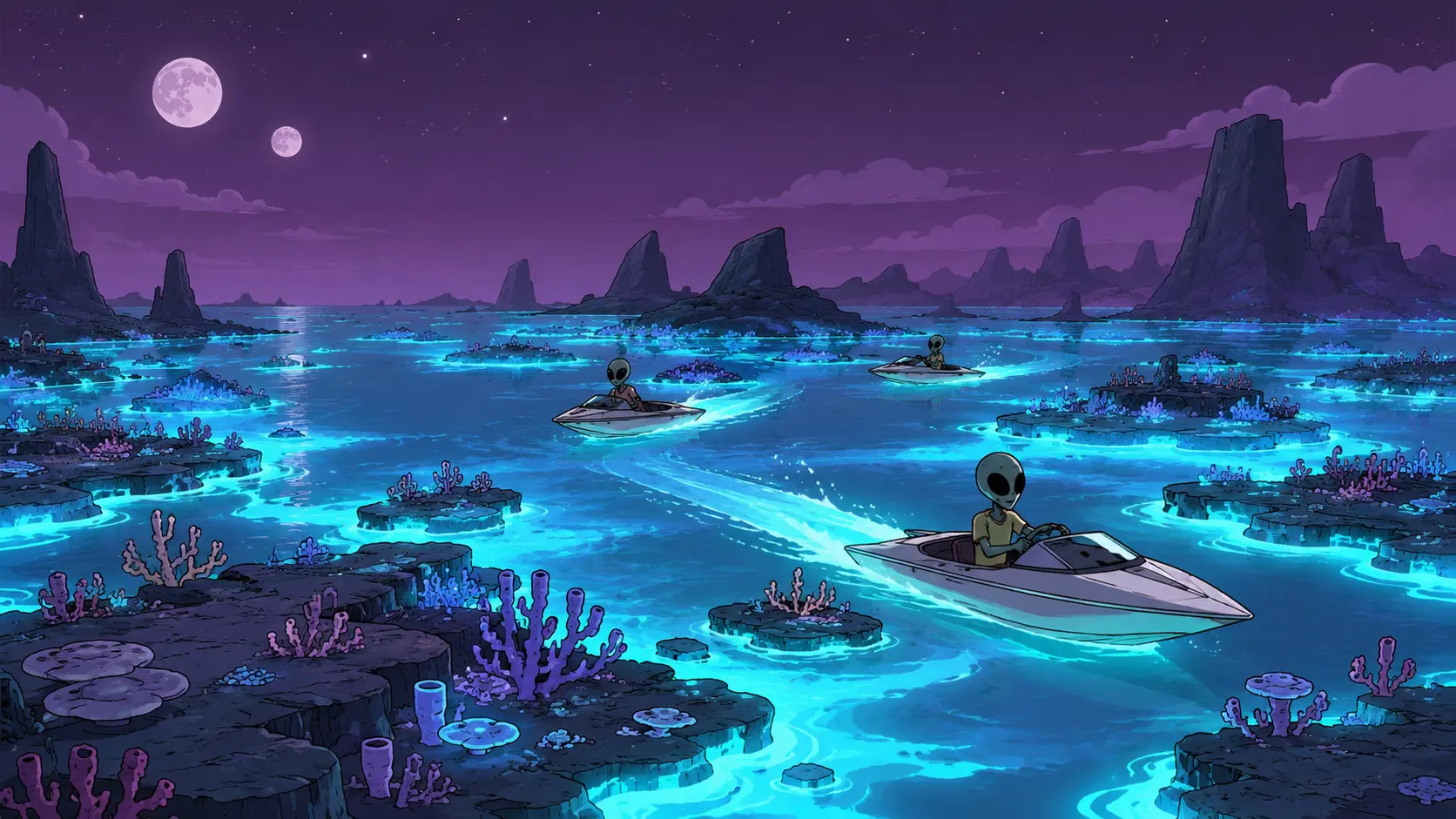 The Glow Reefs, on planet Zorp